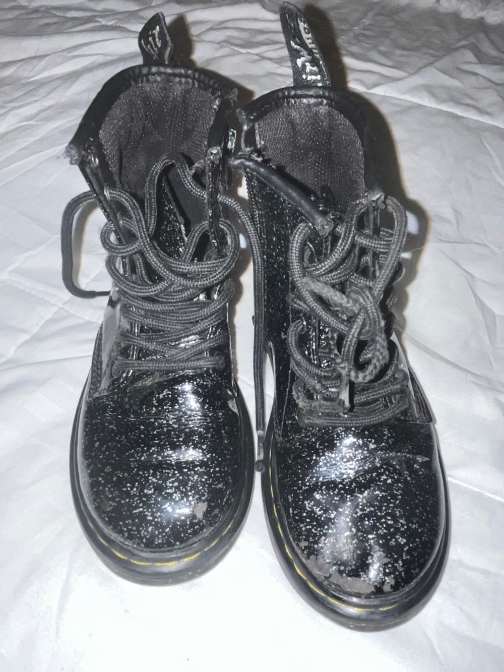 Girls sz 12 black glitter Doc Marten’s boots